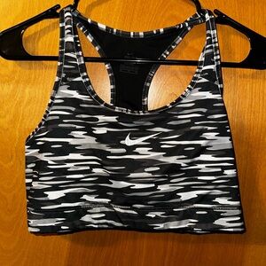 Nike Dri-Fit Women’s Camo sports bra IN black/gray/white- size XL